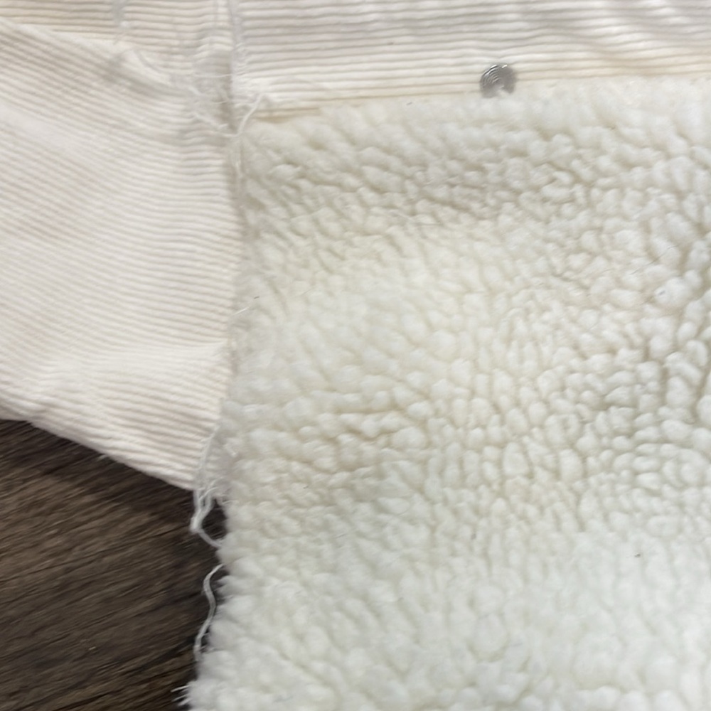 John Galt Brandy Melville Cream Sherpa-Lined Raw edge Jacket - Picture 4 of 5